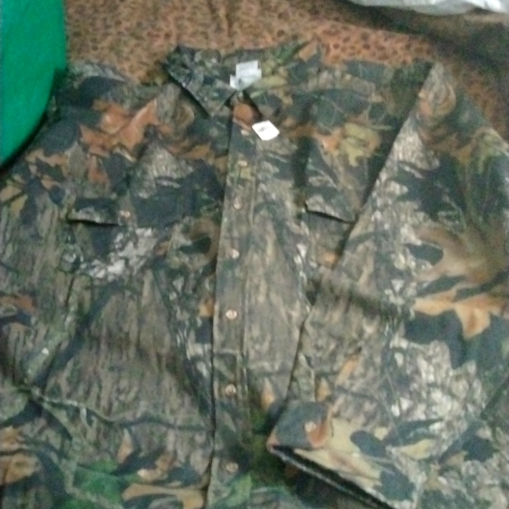 Camouflage hunting clothes.